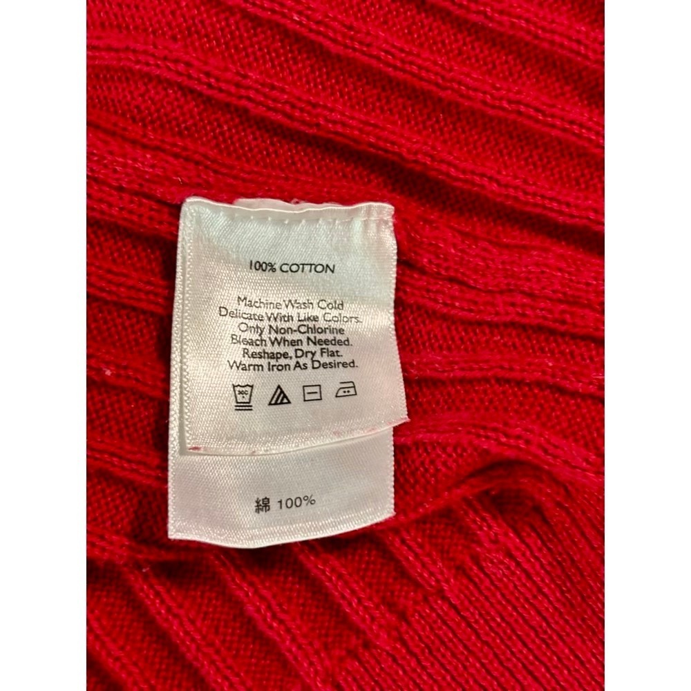 Eddie Bauer Full Zip Sweater Womens XXL Red Vintage Ribbed Cotton Preppy 90s - Picture 6 of 14